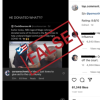 Publicaciones en las redes sociales afirman erróneamente que Magic Johnson donó sangre para personas con COVID-19
