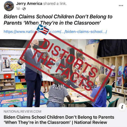 Article, RNC Tweet Distort Biden’s Comments on Teachers