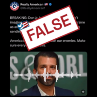 Posts Share Bogus Audio of Donald Trump Jr. Supporting Arms for Russia, Not Ukraine