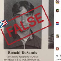 Publicaciones en redes sociales alteran foto del anuario de la escuela secundaria de Ron DeSantis