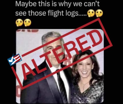 Posts Use Transposed Mugshot of Epstein to Target Kamala Harris