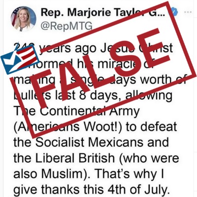 Fabricated Fourth of July Tweet Was Not from Rep. Marjorie Taylor Greene