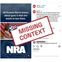 NRA Posts Misrepresent Harris’ Position on Gun Ownership