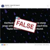 False Comparison of Kid Rock’s and Taylor Swift’s Hurricane Support