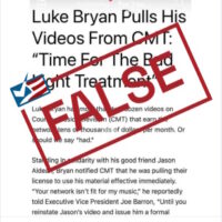 Posts Spread False Claim About Luke Bryan After CMT Pulls Jason Aldean Video