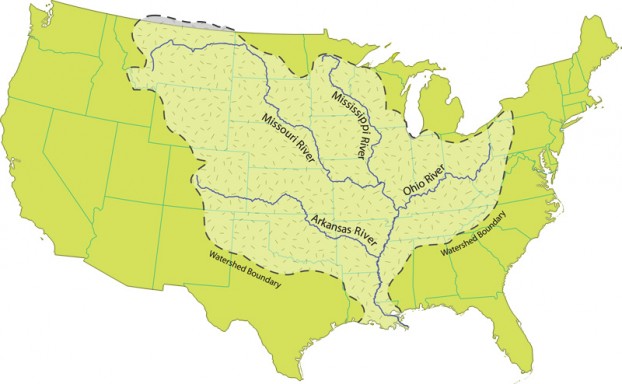 All Wet On Water Quality Data FactCheck Org   Mississippi River Watershed Map 622x384 