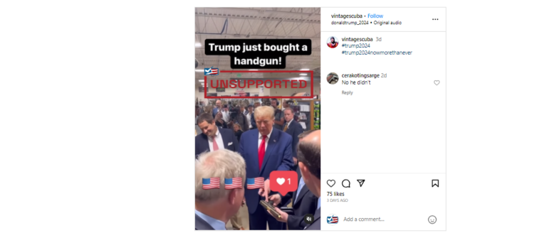 Post Makes Unsupported Claim Trump Purchased a Handgun