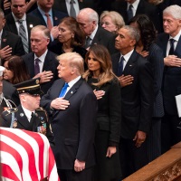 Trump’s Hand Was Over Heart at Bush Funeral