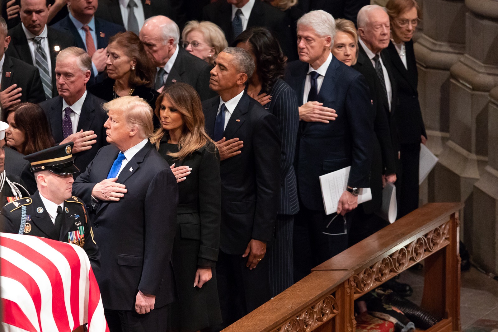 Trump's Hand Was Over Heart at Bush Funeral - FactCheck.org