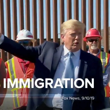Image accompanying President Trump is "cutting illegal immigration in half."