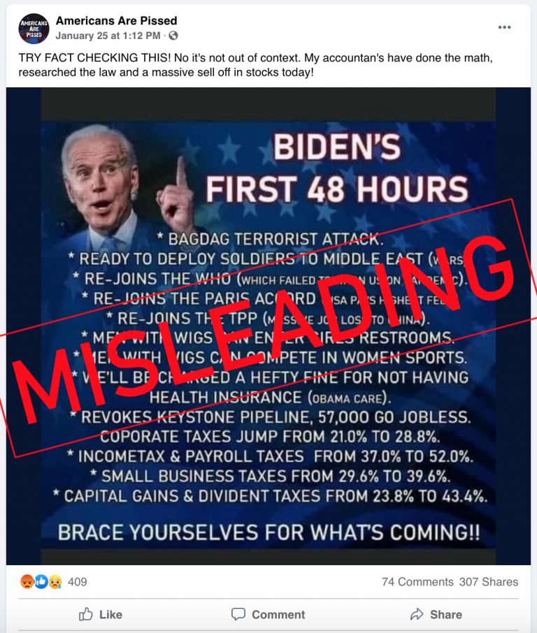 Meme Misleads on Early Actions by Biden - FactCheck.org